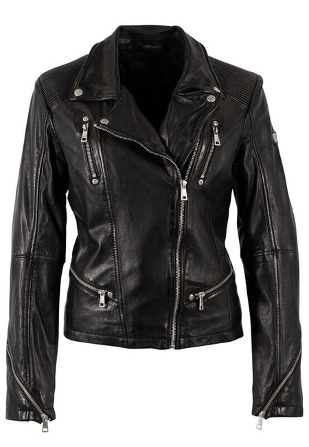Veste en cuir  de Mauritius - Happy Silver - XS à 7XL - pour Femme - noir - Mauritius