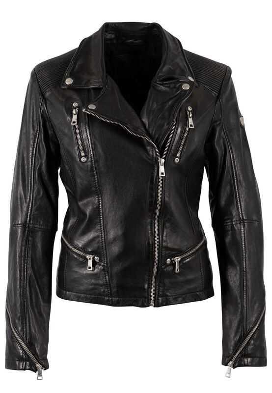 Veste en cuir  de Mauritius - Happy Silver - XS à 7XL - pour Femme - noir - Mauritius