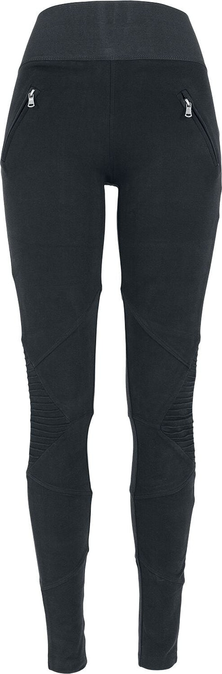 Legging  de Urban Classics - Ladies Interlock High Waist Leggings - XS à L - pour Femme - noir - Urban Classics