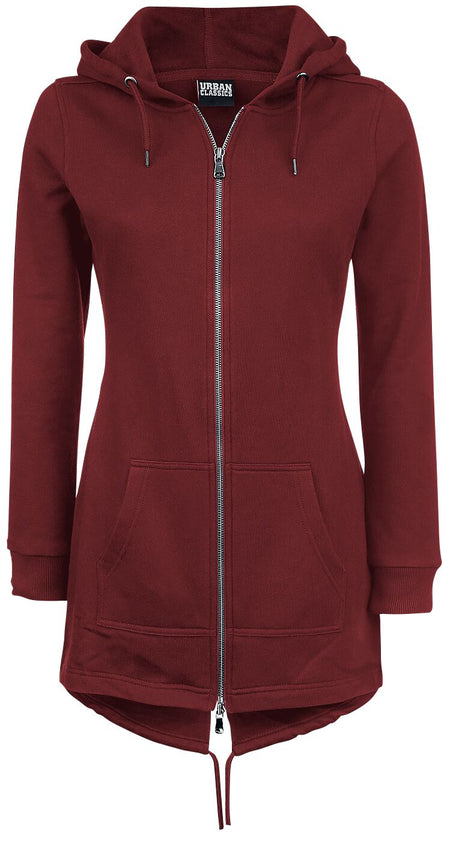 Sweat-shirt zippé à capuche  de Urban Classics - Ladies Sweat Parka - XS à XL - pour Femme - bordeaux - Urban Classics