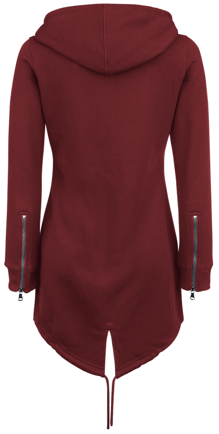 Sweat-shirt zippé à capuche  de Urban Classics - Ladies Sweat Parka - S à M - pour Femme - bordeaux - Urban Classics - View 2