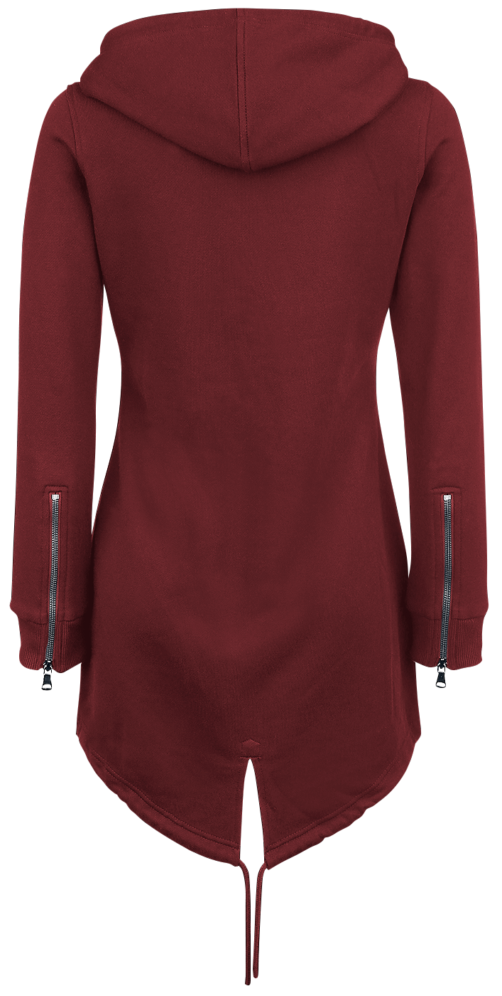 Sweat-shirt zippé à capuche  de Urban Classics - Ladies Sweat Parka - S à M - pour Femme - bordeaux - Urban Classics - View 2