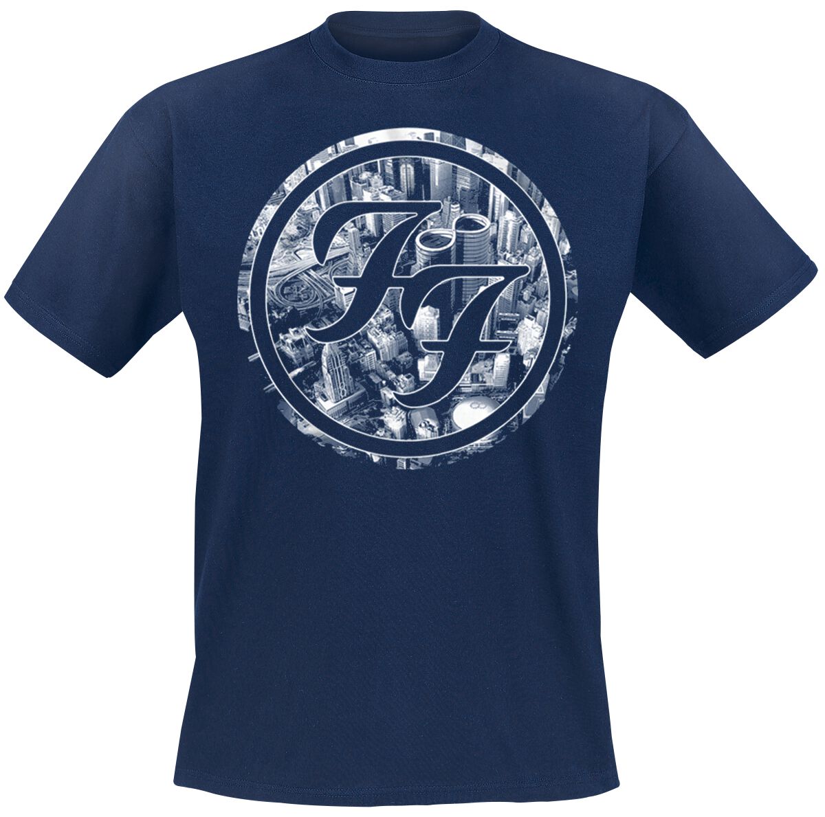 T-Shirt Manches courtes  de Foo Fighters - Sonic Highways - City Circles - S à XXL - pour Homme - bleu foncé - Foo Fighters