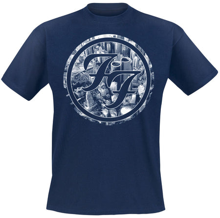T-Shirt Manches courtes  de Foo Fighters - Sonic Highways - City Circles - S à XXL - pour Homme - bleu foncé - Foo Fighters