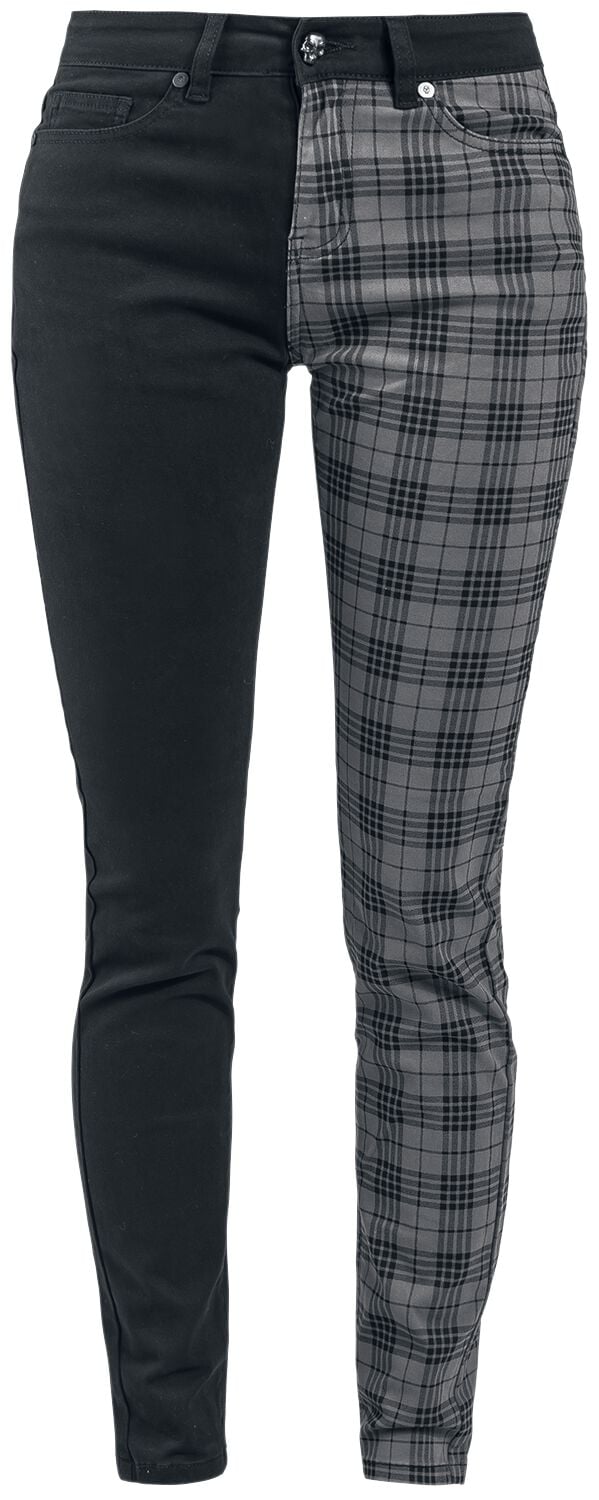 Pantalon en toile  de Rock Rebel by EMP - Skarlett - W26L32 à W32L34 - pour Femme - noir/gris - Rock Rebel by EMP