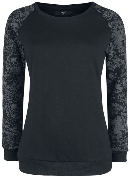 Sweat-shirt Gothic de Black Premium by EMP - Skull & Roses - S à XXL - pour Femme - noir - Black Premium by EMP