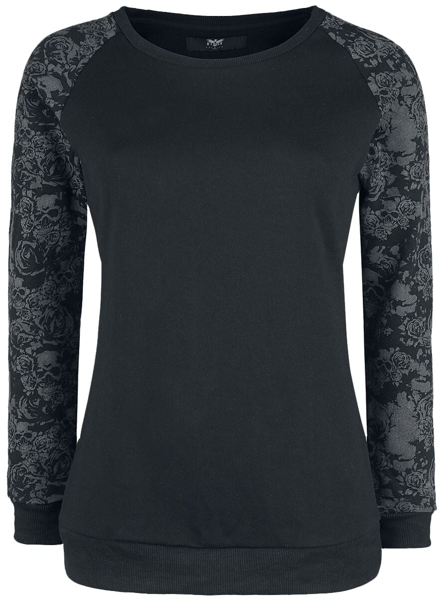 Sweat-shirt Gothic de Black Premium by EMP - Skull & Roses - XS à 3XL - pour Femme - noir - Black Premium by EMP