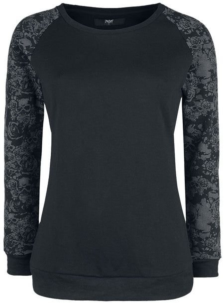 Sweat-shirt Gothic de Black Premium by EMP - Skull & Roses - XS à 3XL - pour Femme - noir - Black Premium by EMP