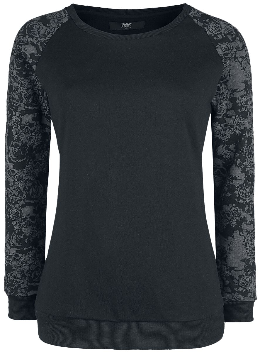 Sweat-shirt Gothic de Black Premium by EMP - Skull & Roses - S à L - pour Femme - noir - Black Premium by EMP