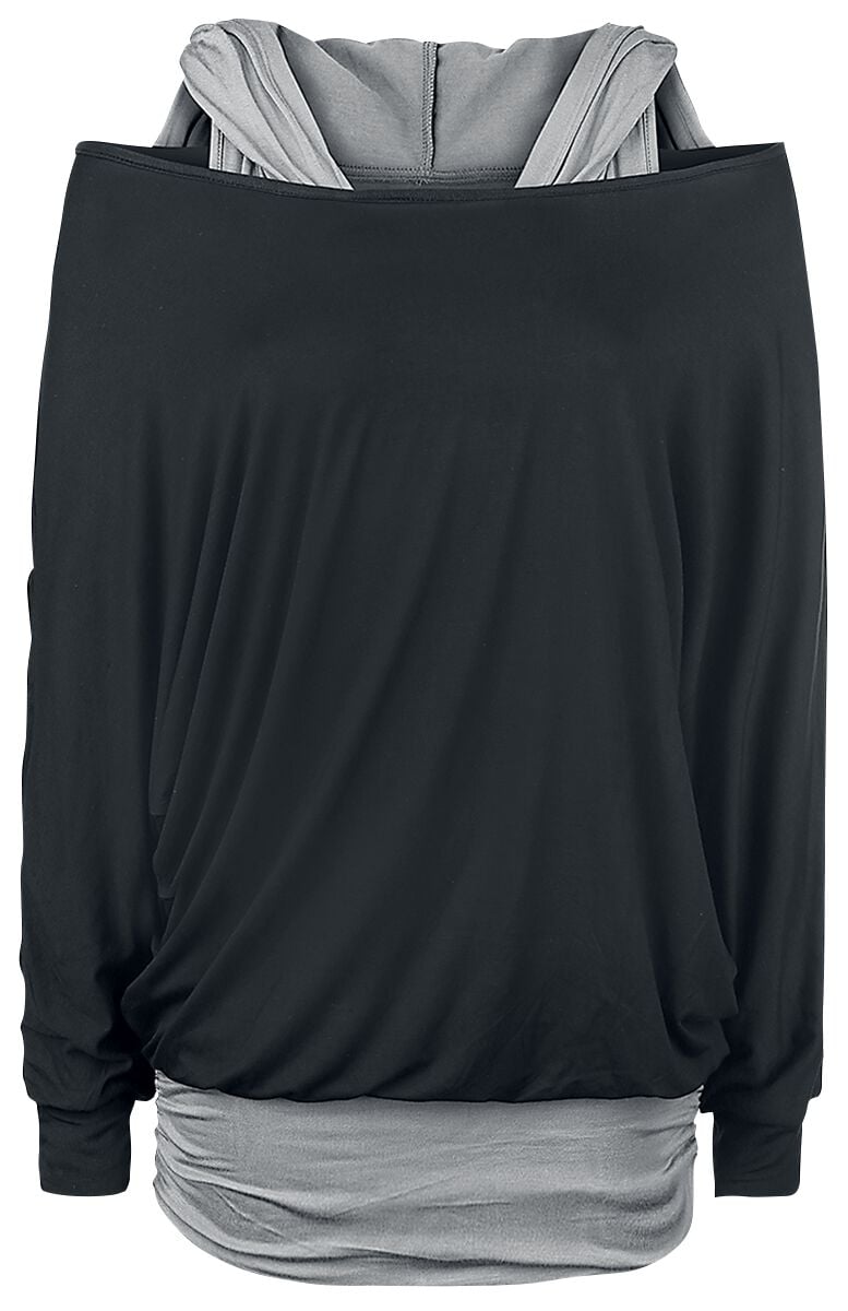 T-shirt manches longues  de Black Premium by EMP - Get Loose - S à 5XL - pour Femme - noir/gris - Black Premium by EMP
