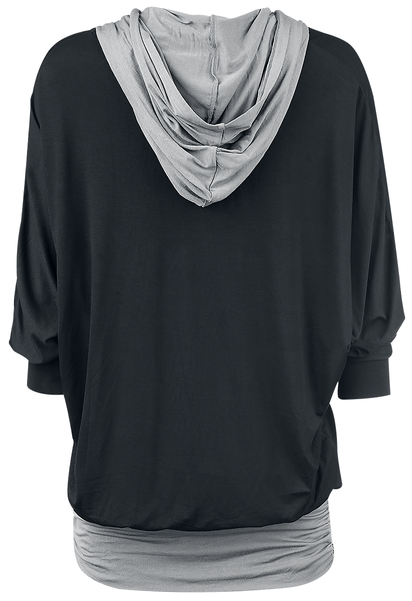 T-shirt manches longues  de Black Premium by EMP - Get Loose - S à 5XL - pour Femme - noir/gris - Black Premium by EMP - View 2