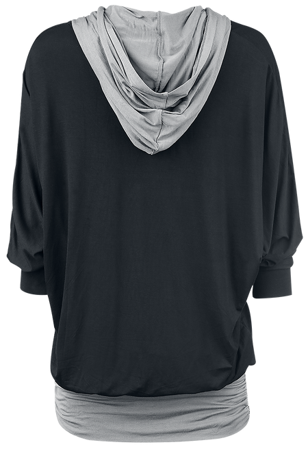 T-shirt manches longues  de Black Premium by EMP - Get Loose - S à 5XL - pour Femme - noir/gris - Black Premium by EMP - View 2