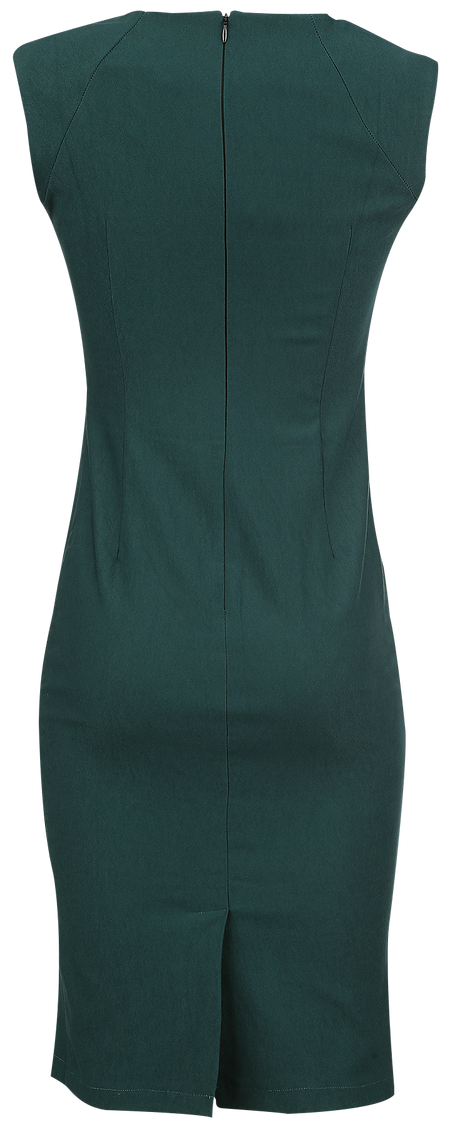 Robe mi-longue Rockabilly de Voodoo Vixen - Claudette - S à XL - pour Femme - pétrole - Voodoo Vixen - View 2