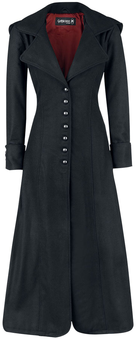 Manteau d'hiver Gothic de Gothicana by EMP - Desdemona - XS à 5XL - pour Femme - noir - Gothicana by EMP