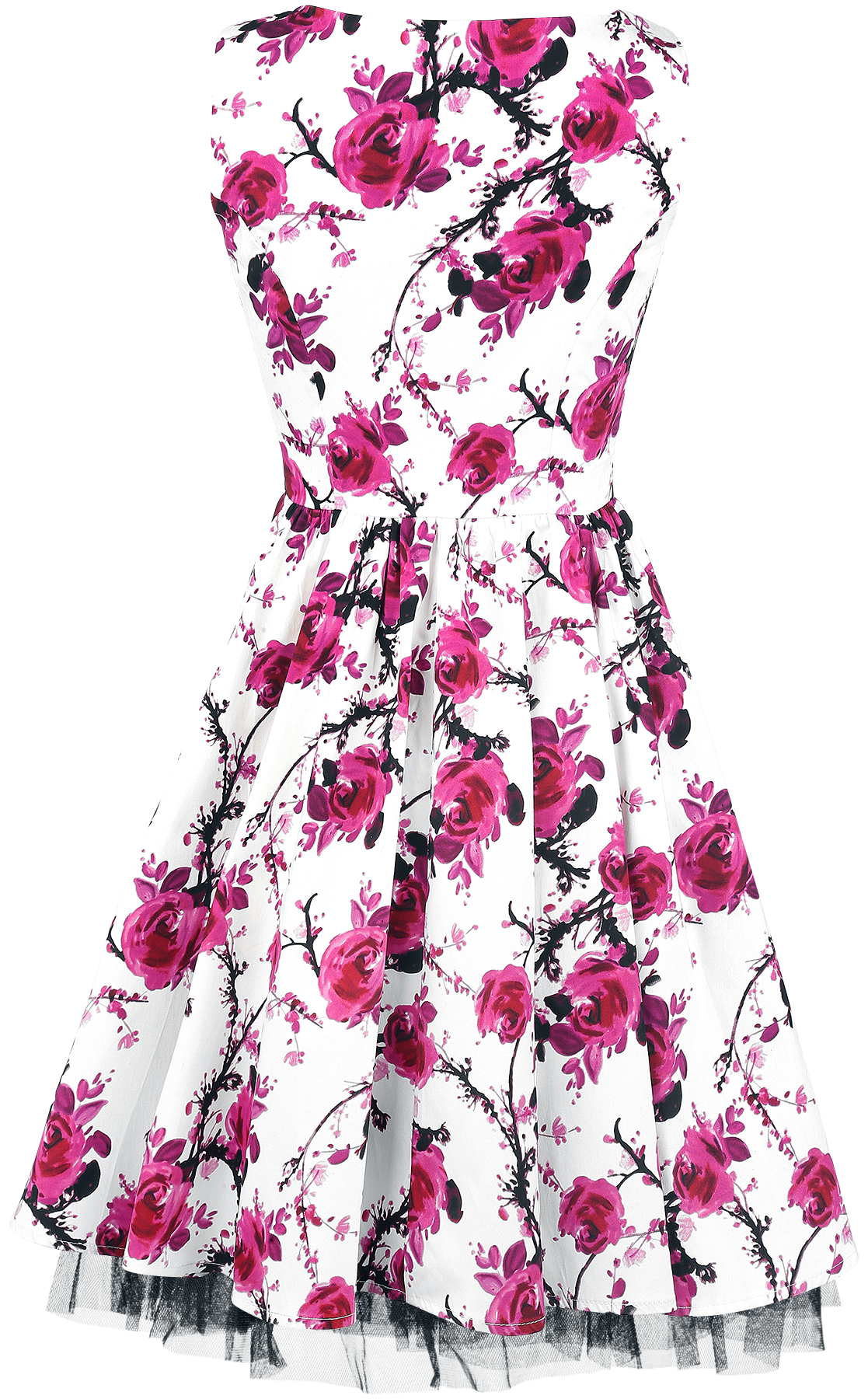 Robe mi-longue Rockabilly de H&R London - Robe Pink Floral - S à XXL - pour Femme - blanc/rose - H&R London - View 2