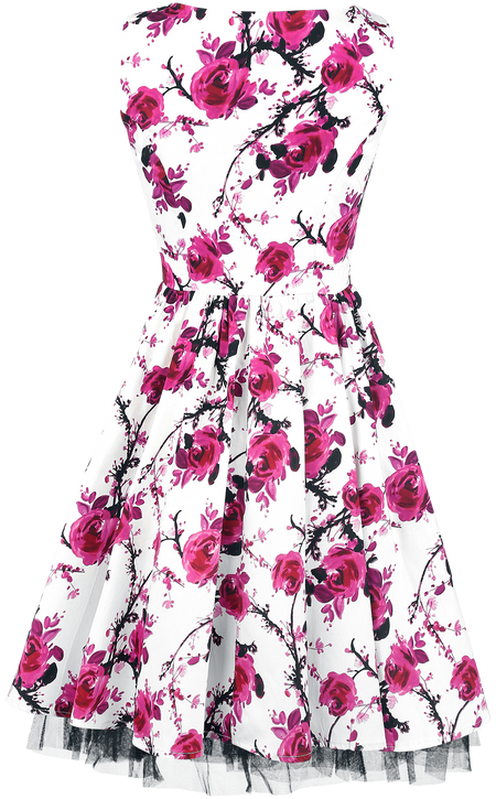Robe mi-longue Rockabilly de H&R London - Robe Pink Floral - XS à XXL - pour Femme - blanc/rose - H&R London - View 2