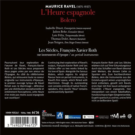 Ravel: L'Heure espagnole - Bolero - Front Cover