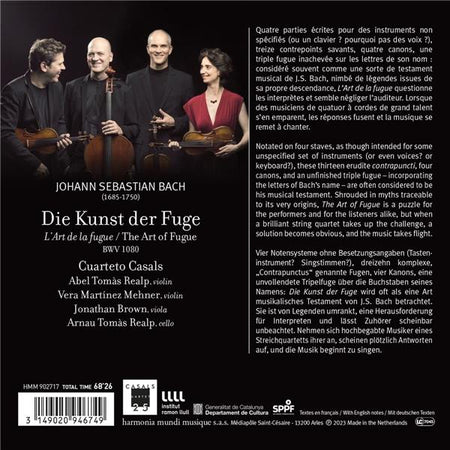 J.S. Bach: The Art of Fugue - Front Cover