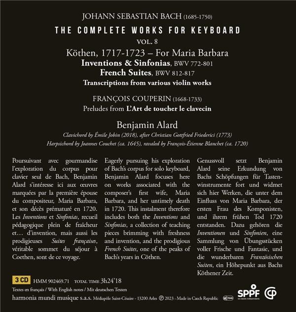 Johann Sebastian Bach: The Complete Works for Keyboard, Vol. 8: Köthen, 1717-1723 - For Maria Barbar - Front Cover