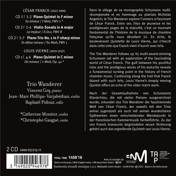 CÃĐsar Franck: Violin Sonata, Piano Trio No.1 & Piano Quintet - Vierne: Piano Quintet - Front Cover