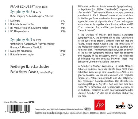 Schubert: Symphonies Nos. 5 & 7 "Unfinished" - Front Cover