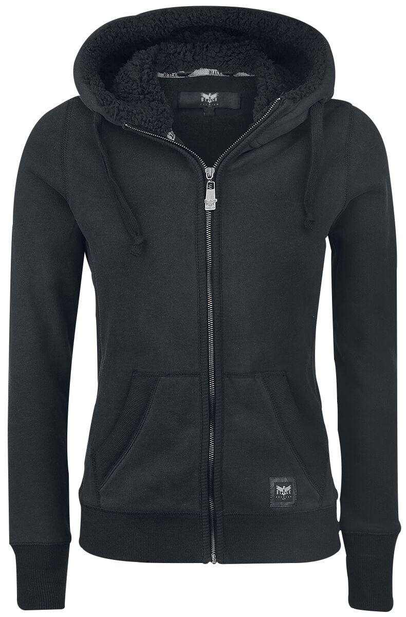Sweat-shirt zippé à capuche  de Black Premium by EMP - Teddy Hooded Jacket - S à 5XL - pour Femme - noir - Black Premium by EMP