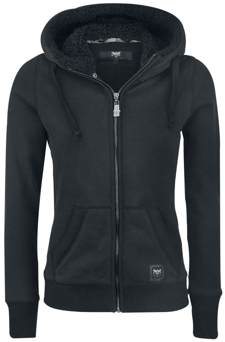Sweat-shirt zippé à capuche  de Black Premium by EMP - Teddy Hooded Jacket - S à 5XL - pour Femme - noir - Black Premium by EMP