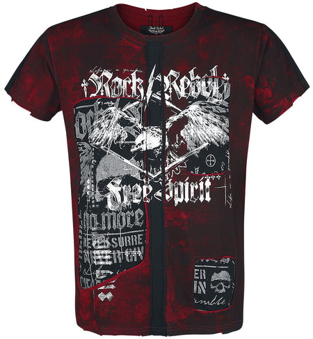 T-Shirt Manches courtes  de Rock Rebel by EMP - Rebel Soul - S à XXL - pour Homme - bordeaux - Rock Rebel by EMP