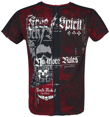 T-Shirt Manches courtes  de Rock Rebel by EMP - Rebel Soul - S à XXL - pour Homme - bordeaux - Rock Rebel by EMP - View 2