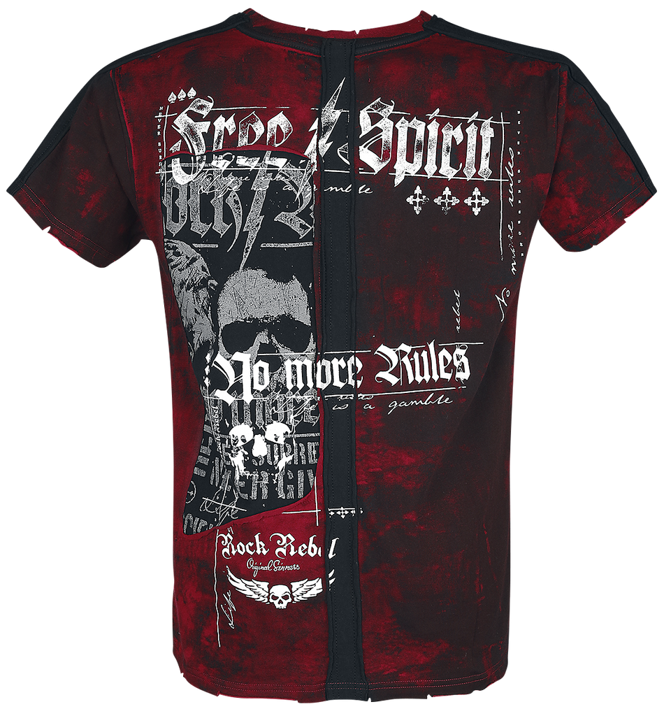 T-Shirt Manches courtes  de Rock Rebel by EMP - Rebel Soul - S à XXL - pour Homme - bordeaux - Rock Rebel by EMP - View 2