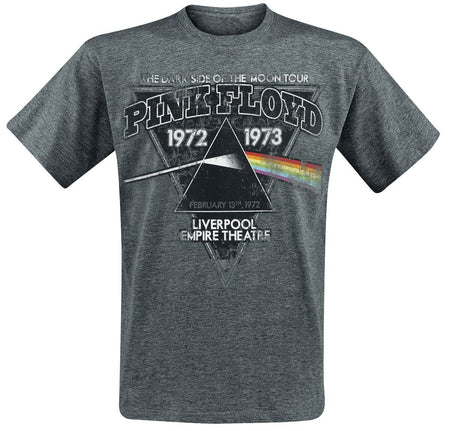 T-Shirt Manches courtes  de Pink Floyd - The Dark Side Of The Moon - Liverpool 1972 - S à XXL - pour Homme - gris chiné - Pink Floyd