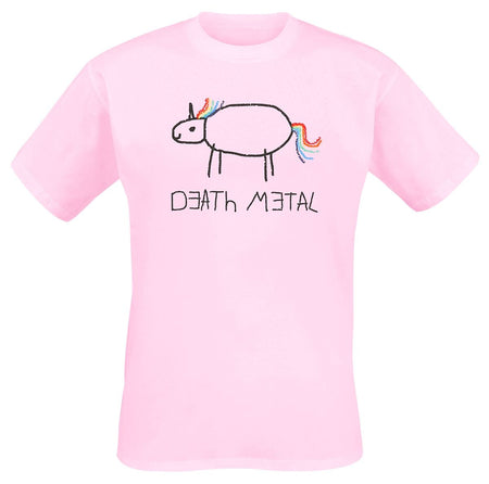 T-Shirt Manches courtes Unicorn de Death Metal Unicorn - S à 3XL - pour Unisexe - rose clair - Death Metal Unicorn