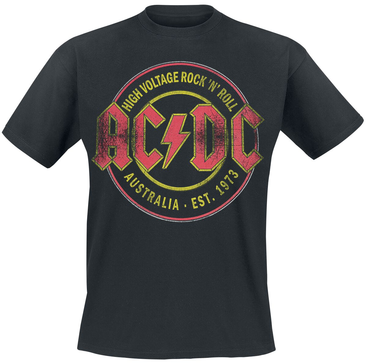 T-Shirt Manches courtes  de AC/DC - High Voltage - Rock 'N' Roll - Australia Est. 1973 - S à 3XL - pour Homme - noir - AC/DC