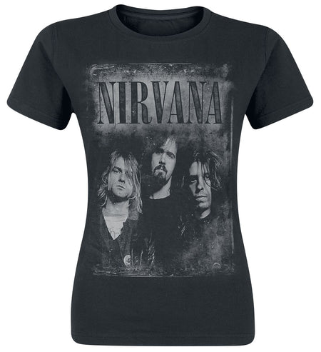 T-Shirt Manches courtes  de Nirvana - Faded Faces - S à XL - pour Femme - noir - Nirvana