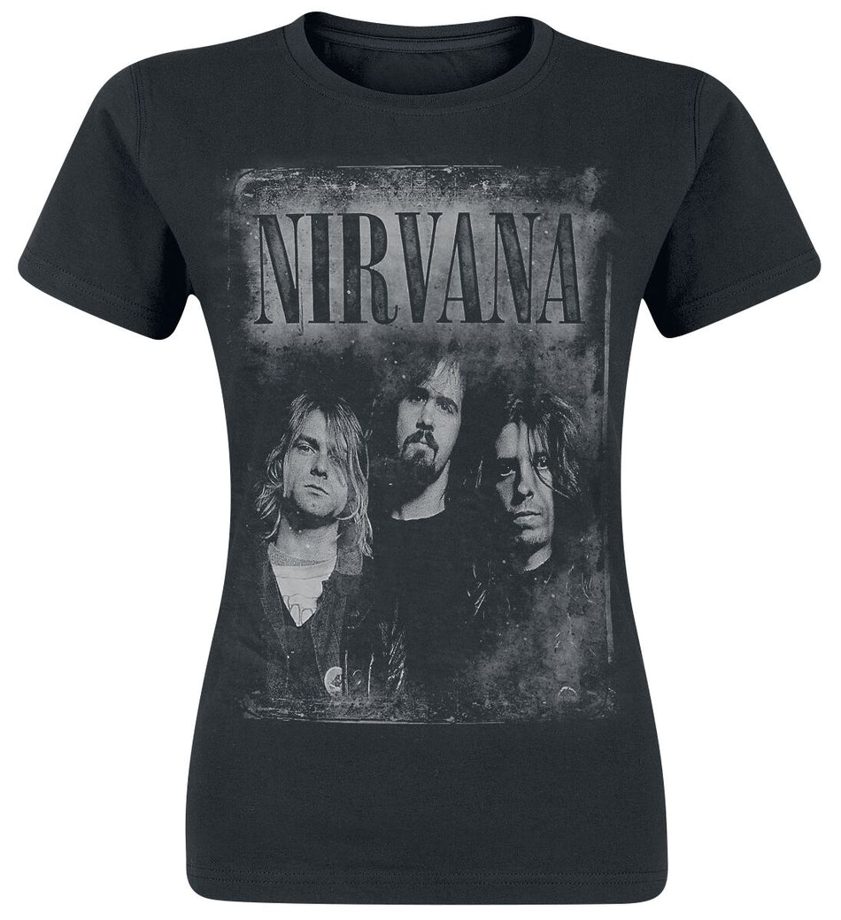 T-Shirt Manches courtes  de Nirvana - Faded Faces - S à XL - pour Femme - noir - Nirvana