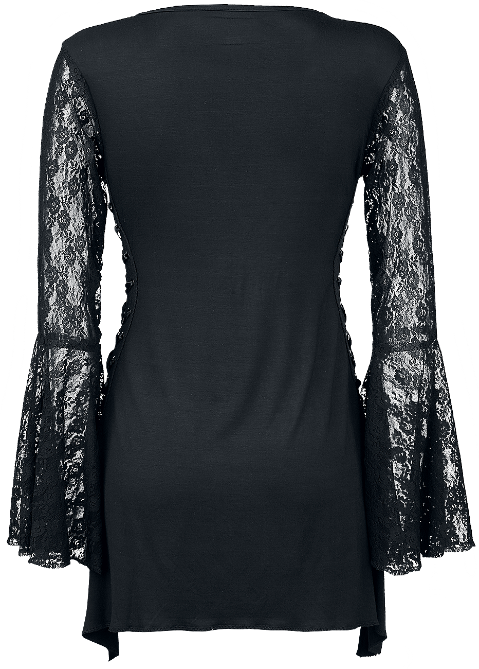 T-shirt manches longues Gothic de Gothicana by EMP - Bat Country - S à 5XL - pour Femme - noir - Gothicana by EMP - View 2