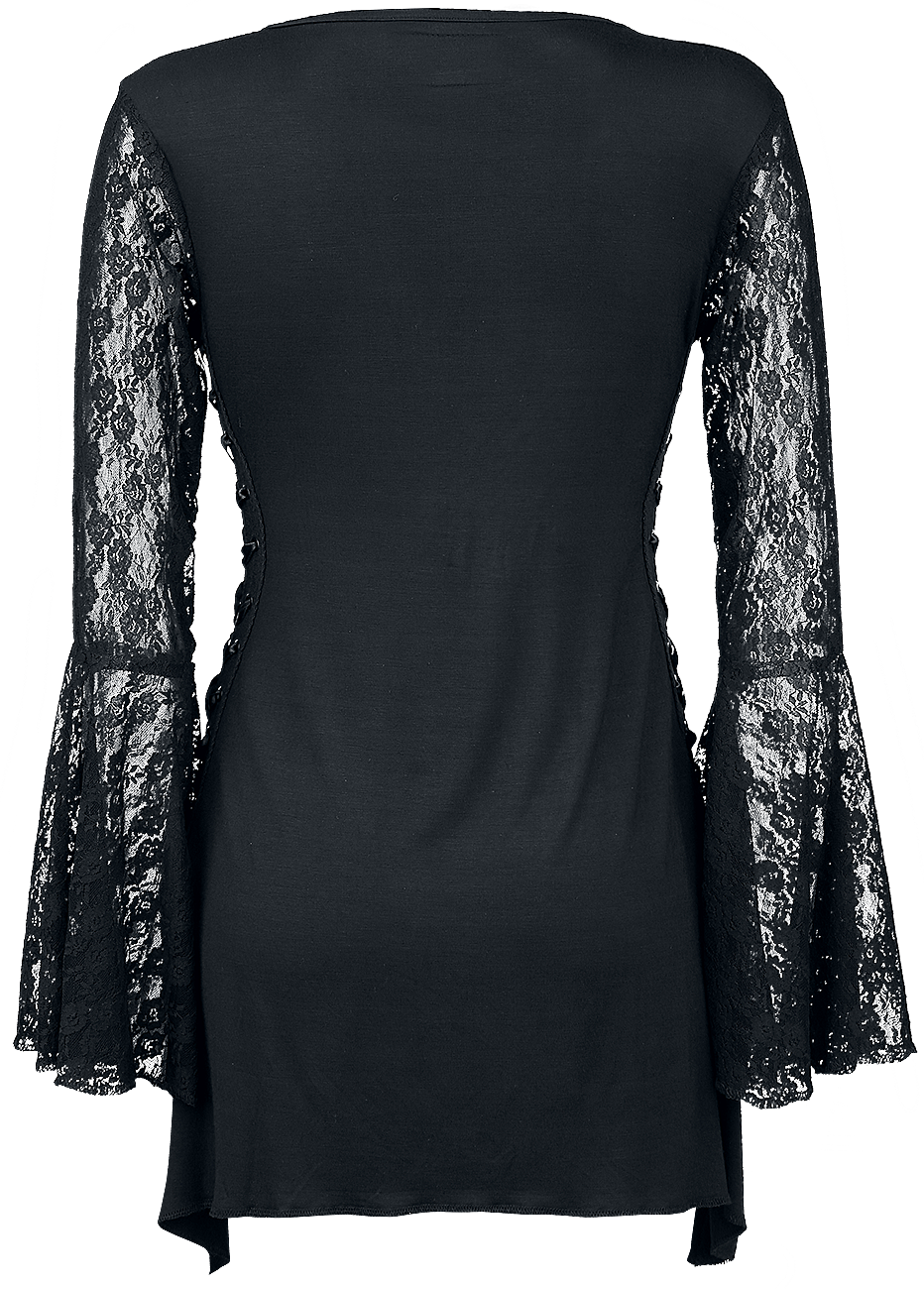 T-shirt manches longues Gothic de Gothicana by EMP - Bat Country - S à 4XL - pour Femme - noir - Gothicana by EMP - View 2