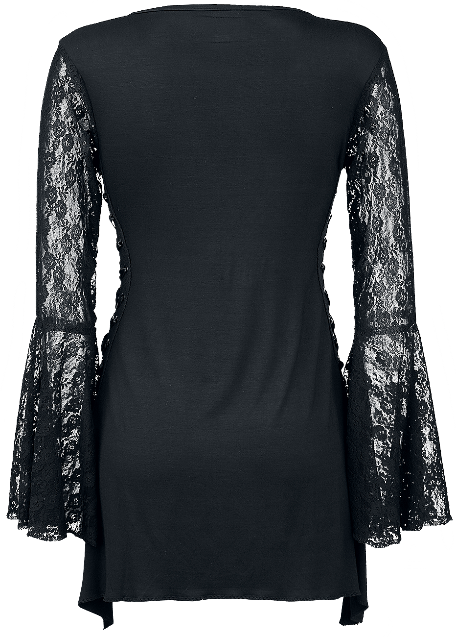 T-shirt manches longues Gothic de Gothicana by EMP - Bat Country - S à 5XL - pour Femme - noir - Gothicana by EMP - View 2