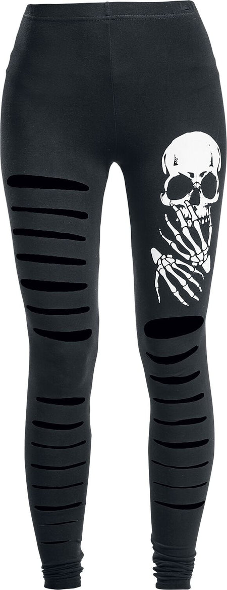 Legging Gothic de Banned Alternative - Crâne Lacéré - S à XL - pour Femme - noir - Banned Alternative