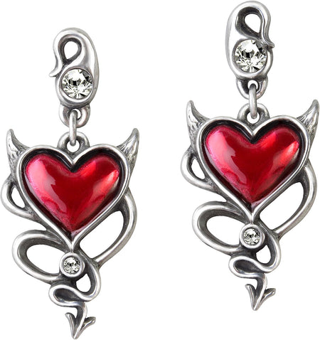 Set de boucles d'oreilles  de Alchemy Gothic - Clous D'Oreille Devil Heart - pour Femme - Standard - Alchemy Gothic