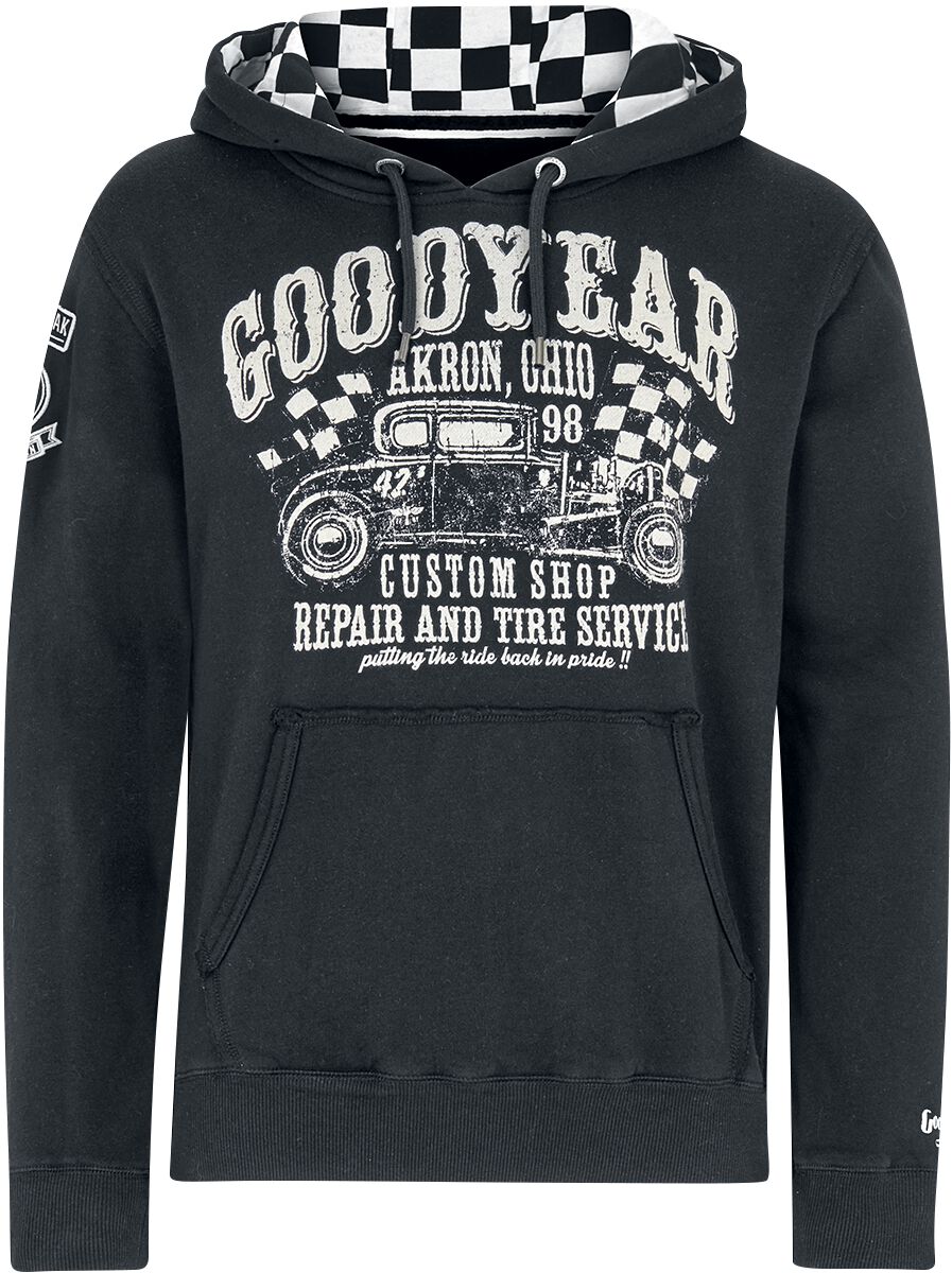 Sweat-shirt à capuche Rockabilly de GoodYear - Pelham - S à M - pour Homme - noir - Goodyear