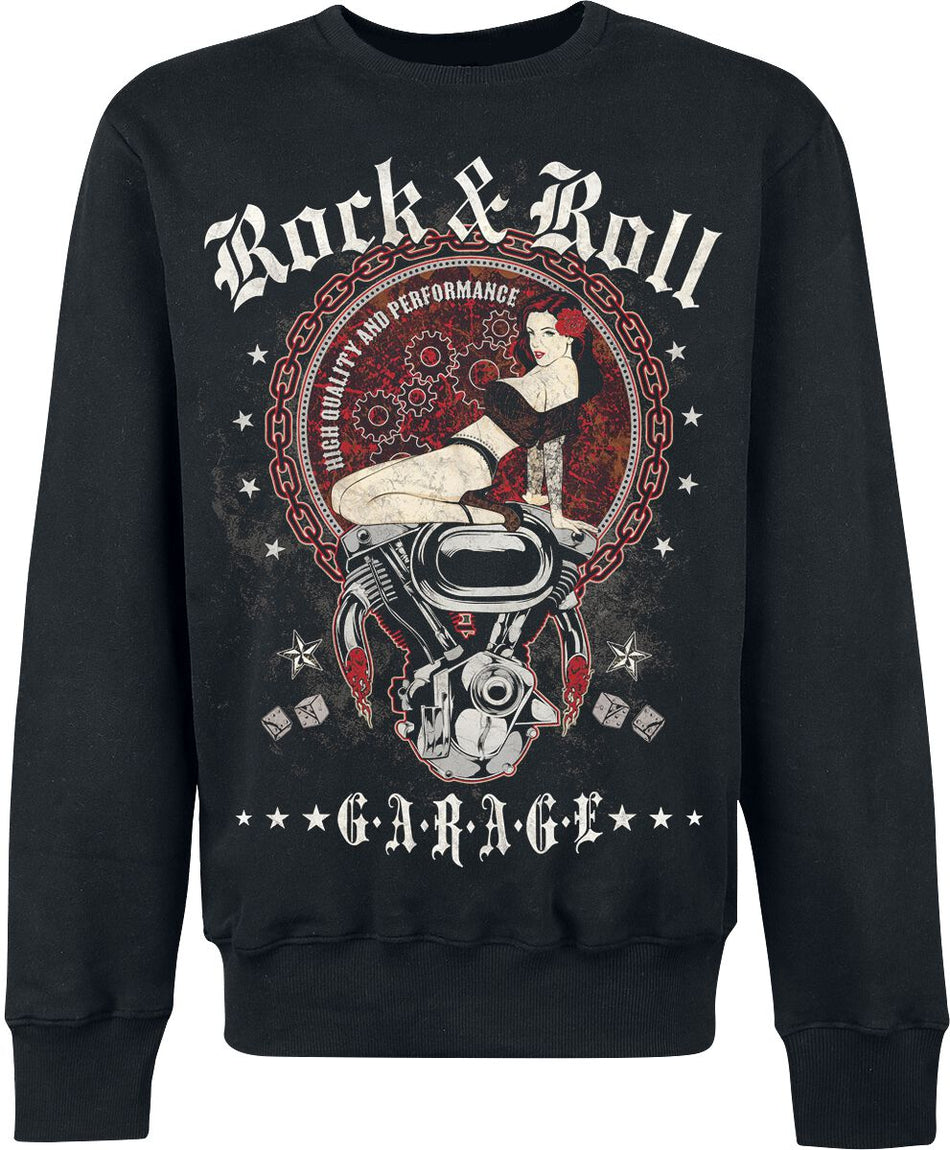 Sweat-shirt  de R'n'R Garage - S à 3XL - pour Homme - noir - R'n'R Garage