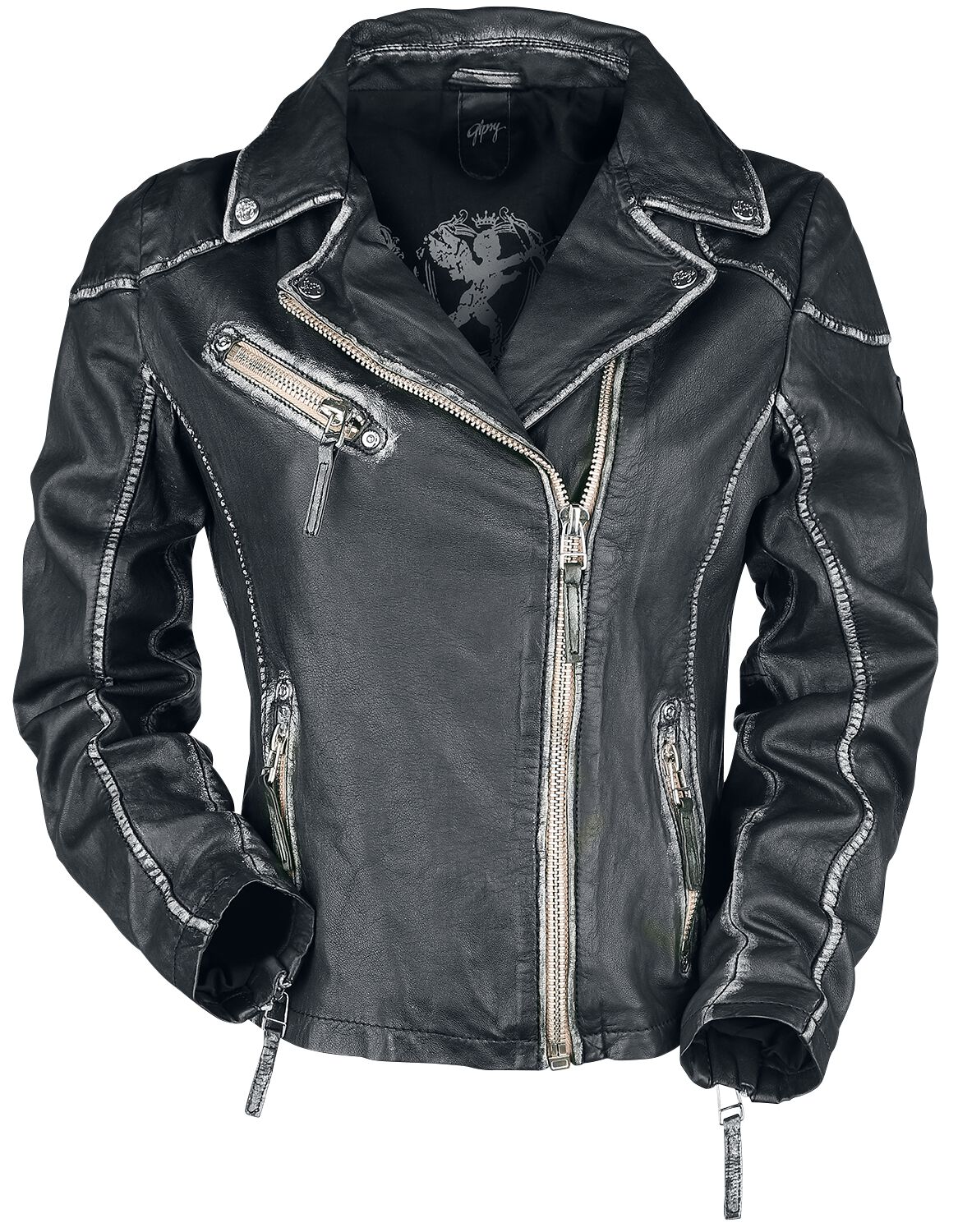 Veste en cuir  de Mauritius - PGG LULV - S à 5XL - pour Femme - noir - Mauritius