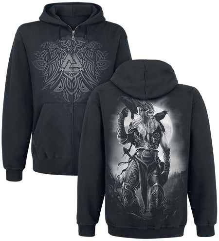 Sweat-shirt zippé à capuche  de Toxic Angel - Odin - S à 3XL - pour Homme - noir - Toxic Angel