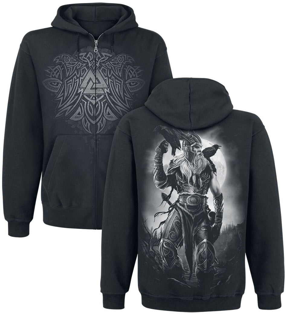 Sweat-shirt zippé à capuche  de Toxic Angel - Odin - S à 3XL - pour Homme - noir - Toxic Angel