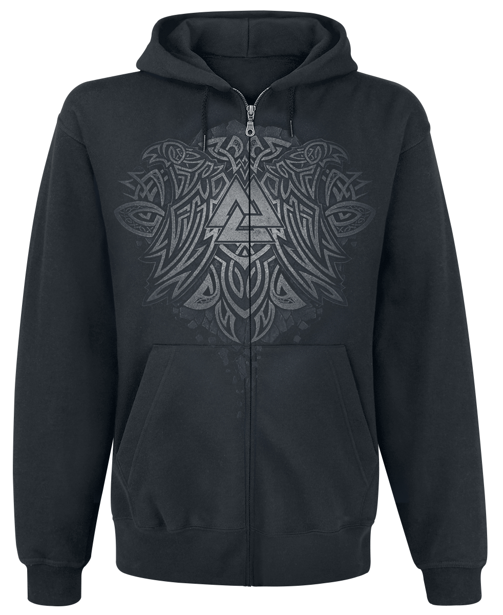 Sweat-shirt zippé à capuche  de Toxic Angel - Odin - S à 3XL - pour Homme - noir - Toxic Angel - View 2