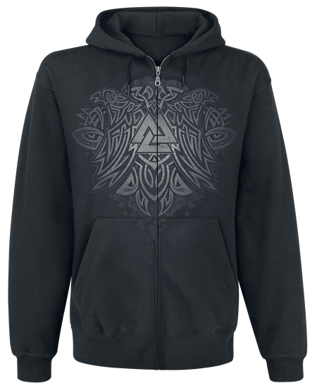 Sweat-shirt zippé à capuche  de Toxic Angel - Odin - S à 3XL - pour Homme - noir - Toxic Angel - View 2