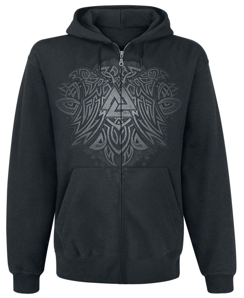 Sweat-shirt zippé à capuche  de Toxic Angel - Odin - S à 3XL - pour Homme - noir - Toxic Angel - View 2