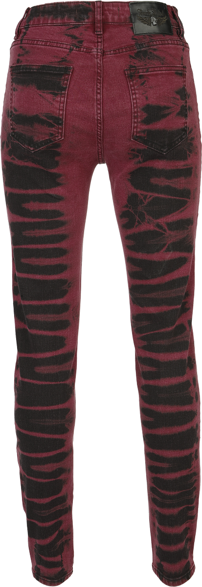 Jean  de Rock Rebel by EMP - Megan - W27L32 à W34L34 - pour Femme - noir/rouge - Rock Rebel by EMP - View 2