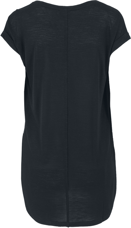 T-Shirt Manches courtes  de Urban Classics - Ladies Long Back Shaped Slub Tee - XS à L - pour Femme - noir - Urban Classics - View 2